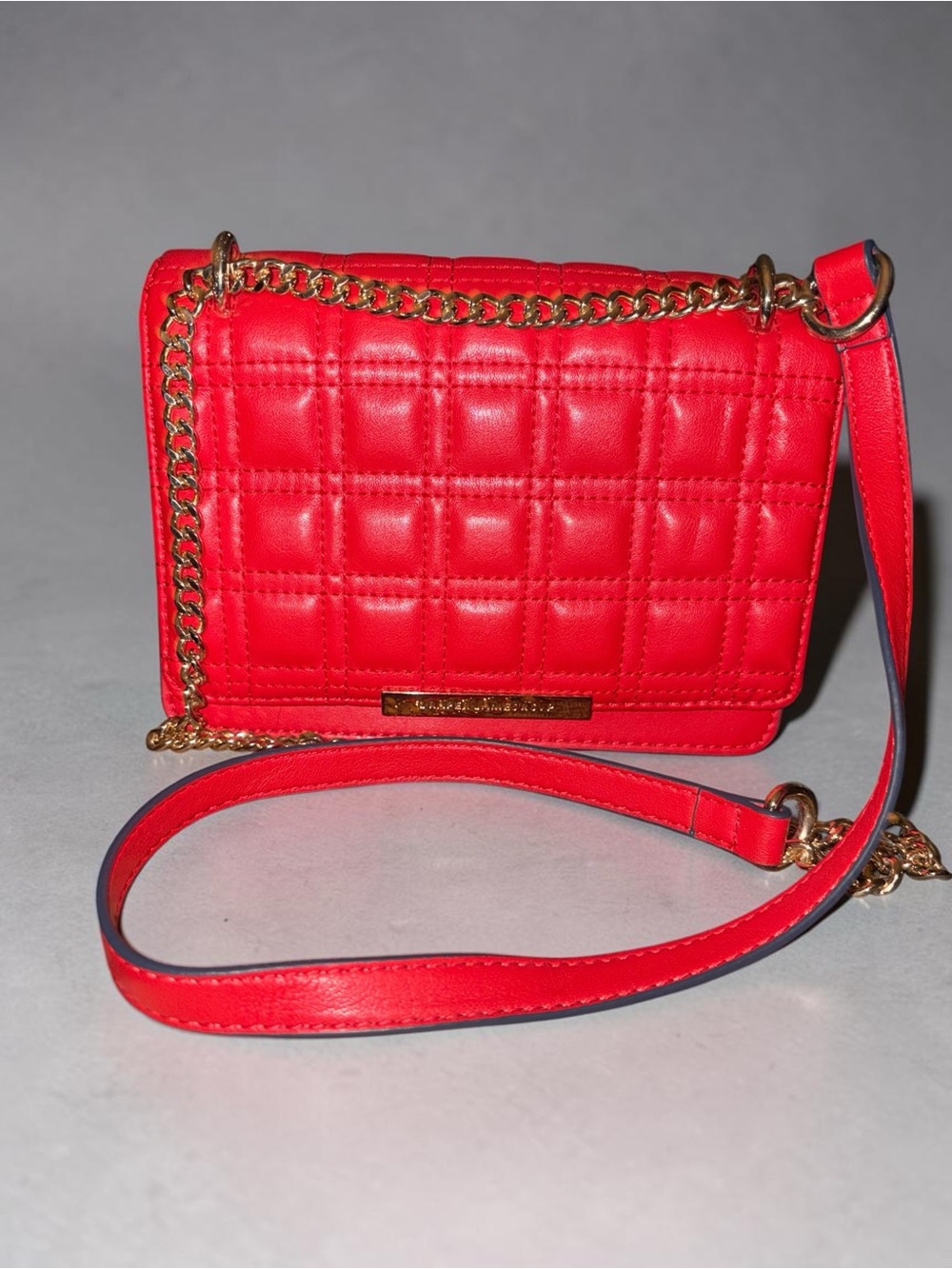 Draper James Quilted Red Crossbody with Gold Chain